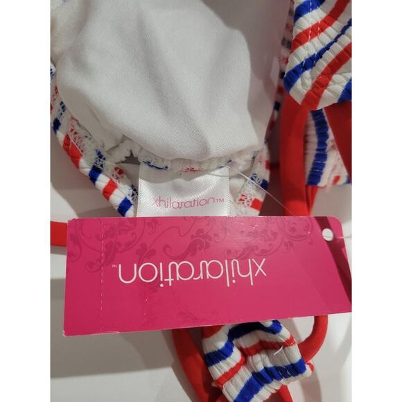 Xhilaration Juniors Patriotic Ribbed Striped Bikini Top XS Red White Blue - Picture 6 of 12